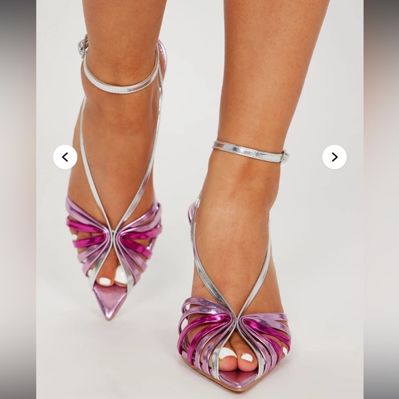 Fashion Nova Purple and Silver Heels - Picture 2 of 8